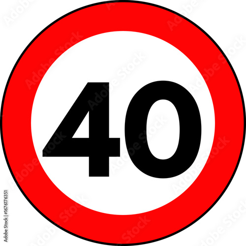 Speed Limit 40 Sign