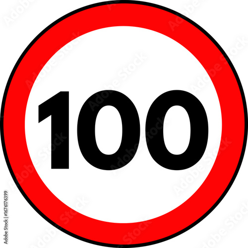 Speed Limit 100 Sign Vector
