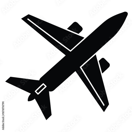 airplane delivery silhouette vector icon