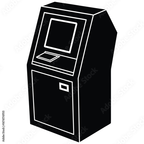 atm machine silhouette vector icon