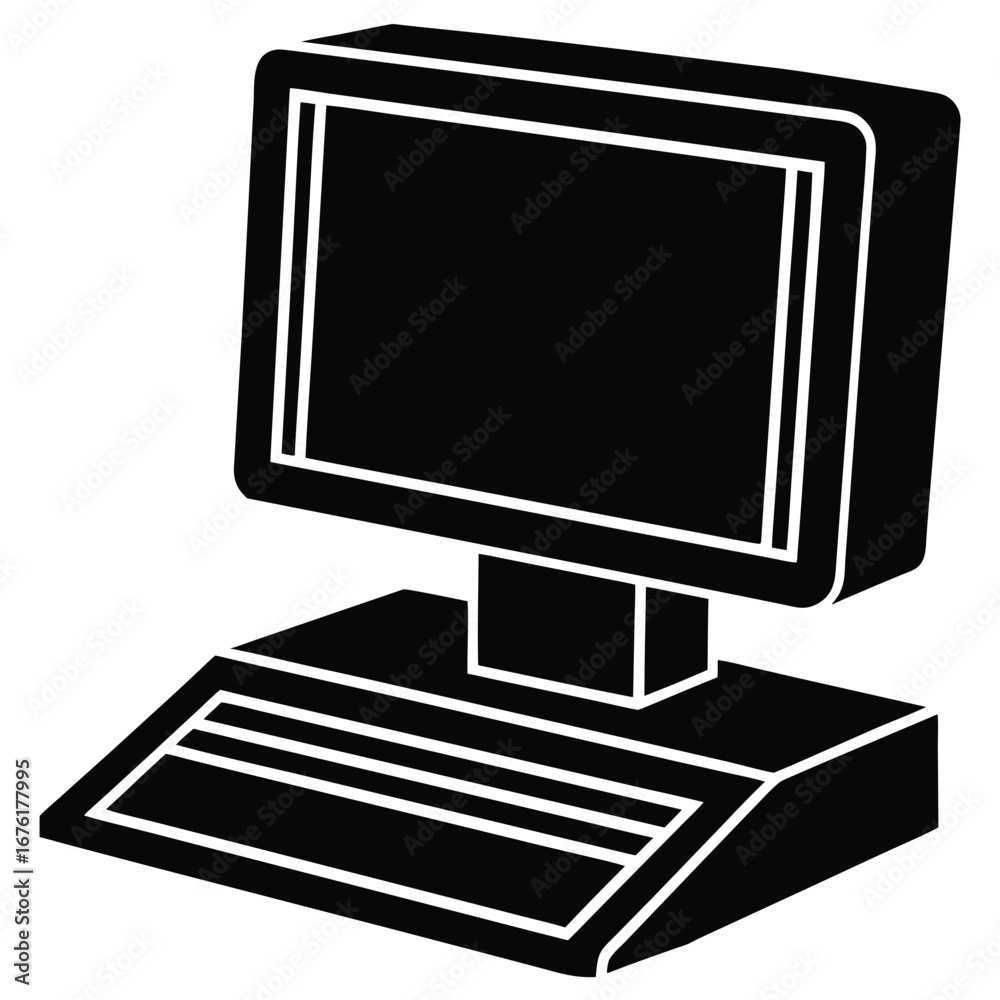 Fototapeta premium desktop computer silhouette vector icon