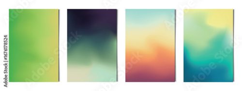 Set 4 pcs. abstract multicolor gradients, business background postcard for advertising, web background - Vector illustration