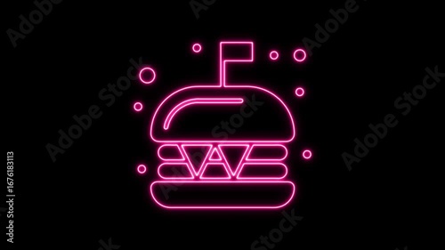 Neon Hamburger Icon Animation
