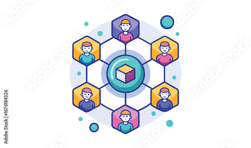 Decentralized network connecting people and data in a futuristic system