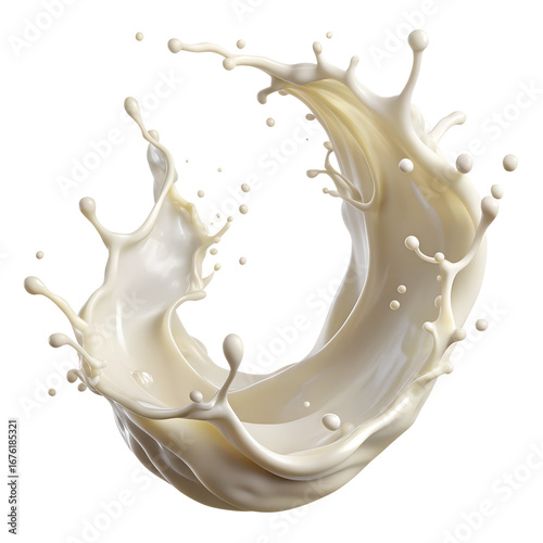 Creamy Milk Splash Dynamic Swirl of Liquid Delight