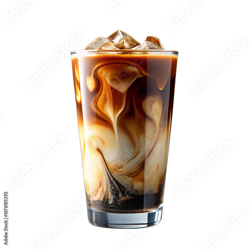 Iced Coffee Creamy swirls of coffee and milk, perfect summer beverage