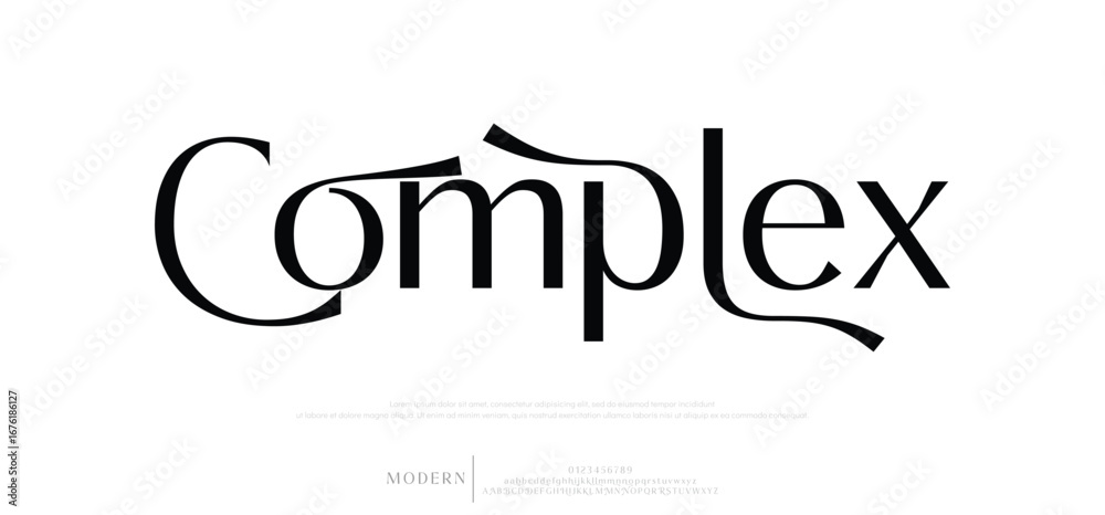 Fototapeta premium Complex modern stylish typography letter logo design