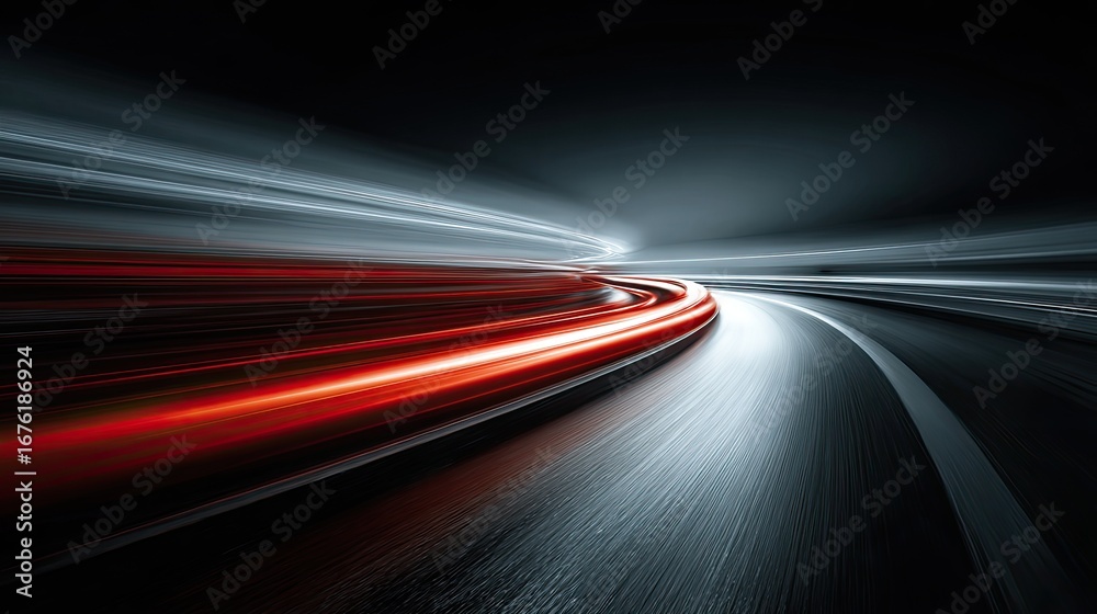 Obraz premium Abstract speed tunnel with streaks of light