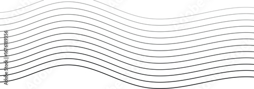 minimalist abstract background featuring wavy gray lines on a white backdrop creating a smooth and elegant pattern design for modern and creative wavey. Wavy line with flowing curves. Seamless pattern