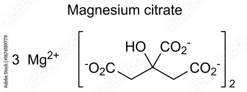 Chemical structure of magnesium citrate, drug substance