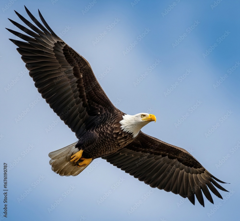 Naklejka premium The image shows a picture of a bald eagle.