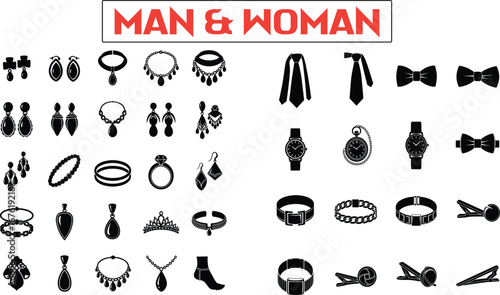 Collection of Silhouetted Accessories for Men and Women jewelry fashion
