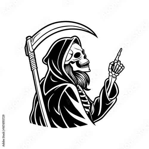 Female Grim Reaper Skeleton SVG Vector file, Female Grim Reaper Skeleton vector cut file
