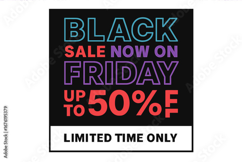 Contemporary Black Friday sale banner template featuring vector graphics and modern typography