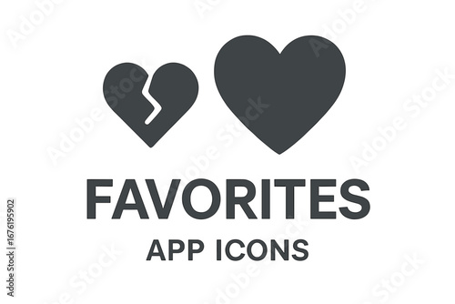 A collection of minimalist flat linear icons featuring a heart, suitable as line vector graphics for websites and mobile apps, exemplifying modern minimalist flat design trends