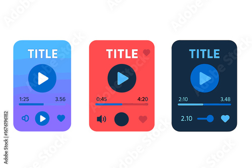 A streamlined music app interface with a gradient backdrop, offering core functions such as play, stop, and rewind, all optimized for intuitive mobile use