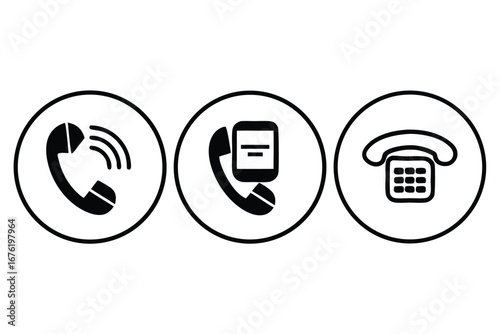 Three circular icons with distinct internal elements