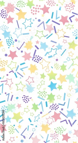 Pastel Star Pattern Background with Geometric Shapes for Website and Design Projects