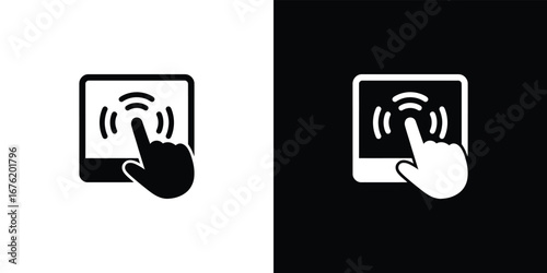 Tablet Touch Screen Finger Tap Interaction Connection Icon Transparent