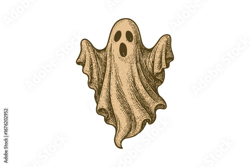 Hand Drawn Vintage Ghost Illustration