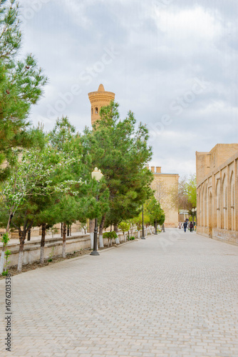 Picturesque Turisticheskaya Street in Bukhara city