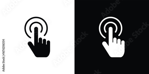 Isolated Hand Finger Pointing on Transparent Background, Touch Icon, Gesture Style