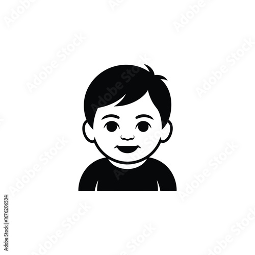 Joyful Toddler Boy Character on Transparent Background, Smiling Baby Design