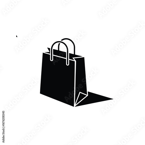 Shopping Bag Isolated Vector, Handles, Modern Style, Paper Bag, Transparent BG