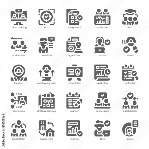 Collaborative Tool Icon pack for your website, mobile, presentation, and logo design. Collaborative Tool Icon solid design. Vector graphics illustration and editable stroke.
