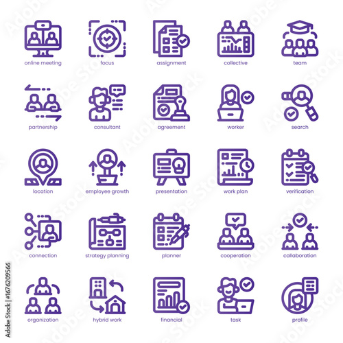 Collaborative Tool Icon pack for your website, mobile, presentation, and logo design. Collaborative Tool Icon line basic color design. Vector graphics illustration and editable stroke.