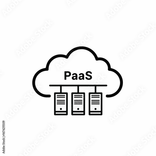 Platform as a Service Icon for Cloud Computing Infrastructure, Offering Scalable and Reliable Solutions for Modern Business Applications and Digital Transformation