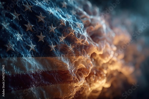 Wallpaper Mural Abstract concept of American flag with smoky texture effect combined with autumnal colors Torontodigital.ca