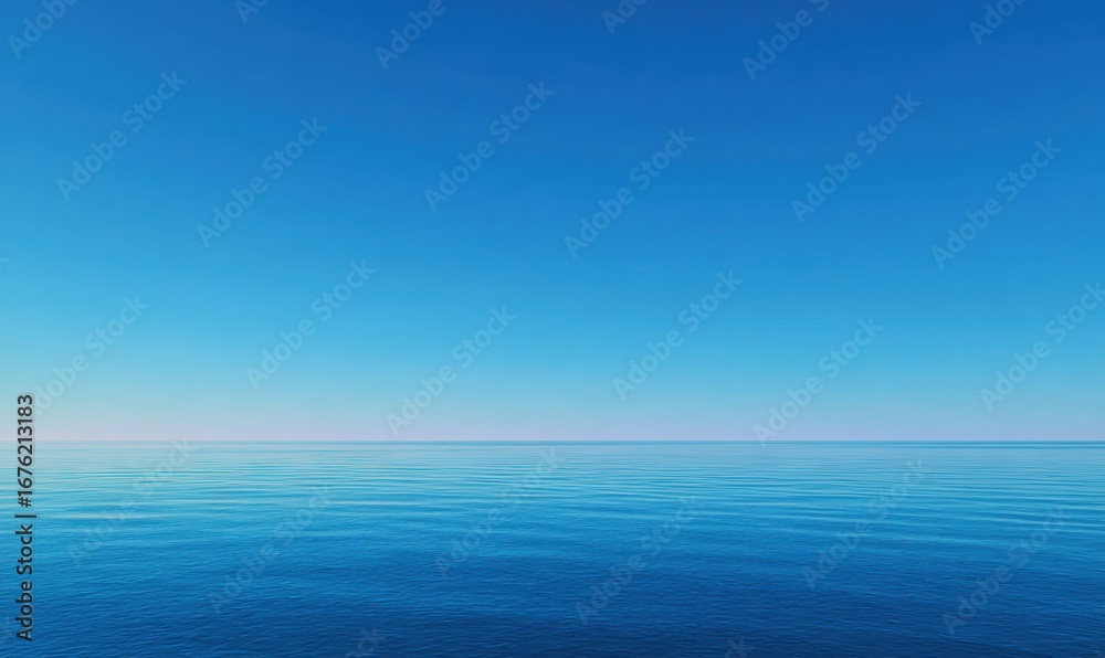 Fototapeta premium Calm ocean meets clear sky