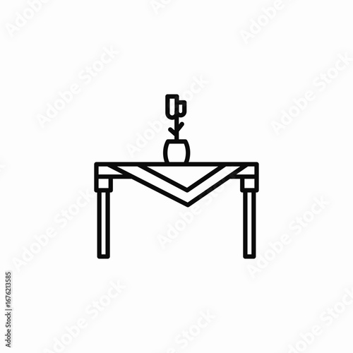 bedside table and lamp icon sign vector