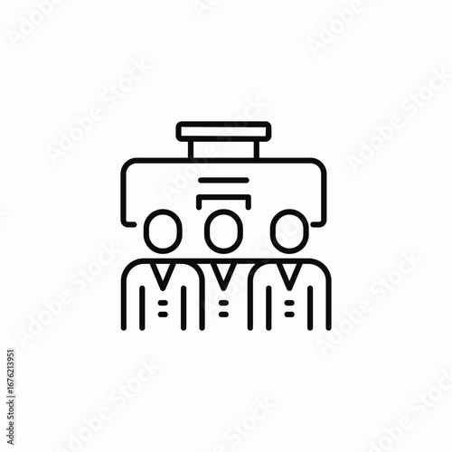 business team meeting icon sign vector