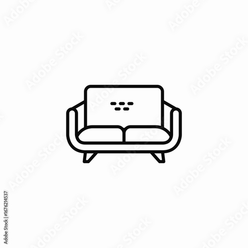 comfortable couch icon sign vector