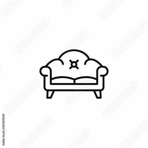 comfortable sofa icon sign vector