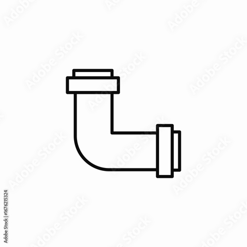 elbow pipe icon sign vector