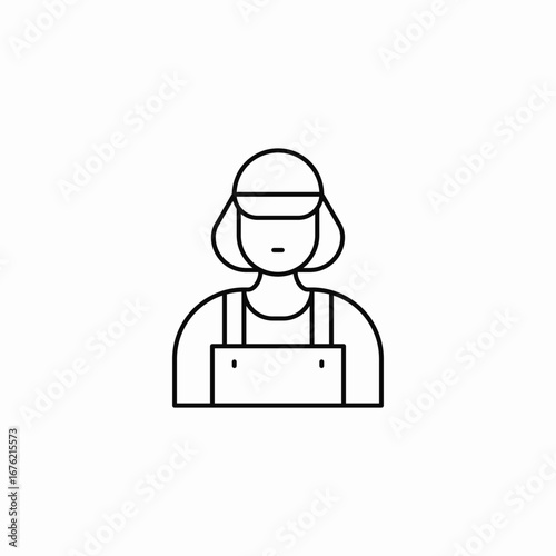 female builder icon sign vector