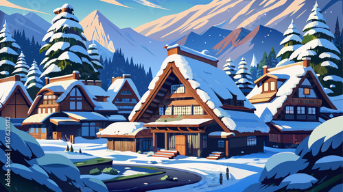 Shirakawa-go, Japan
Thatched-roof farmhouses rise amid snow-covered valleys, their steep gables blending perfectly with mountain winters, preserving centuries of rural wisdom and architectural harmony