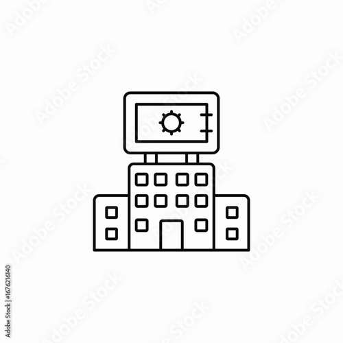 hospital building with cross icon sign vector