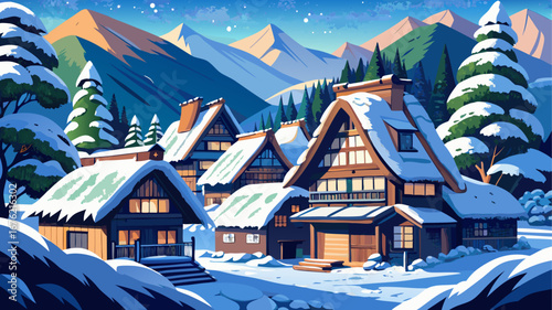 Shirakawa-go, Japan
Thatched-roof farmhouses rise amid snow-covered valleys, their steep gables blending perfectly with mountain winters, preserving centuries of rural wisdom and architectural harmony