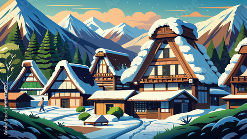 Shirakawa-go, Japan
Thatched-roof farmhouses rise amid snow-covered valleys, their steep gables blending perfectly with mountain winters, preserving centuries of rural wisdom and architectural harmony