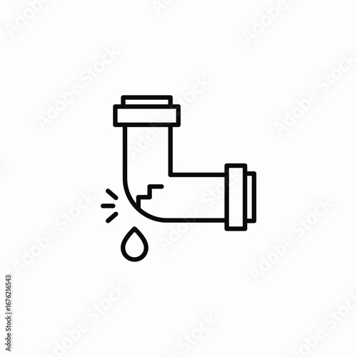 leaking pipe joint icon sign vector
