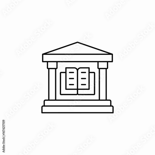 public library icon sign vector