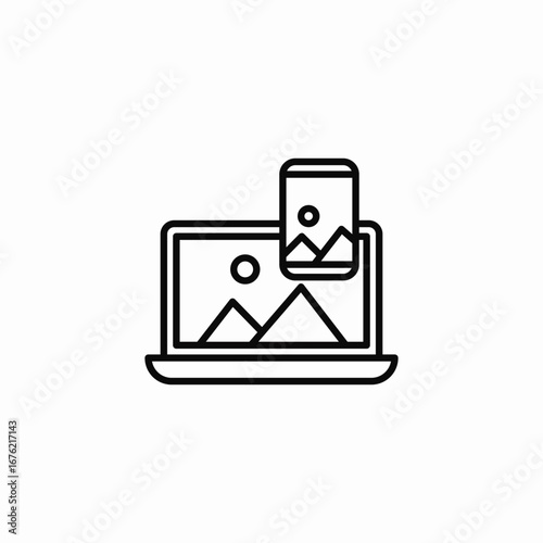 responsive design mockup icon sign vector