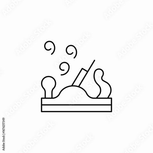 smoothing plane icon sign vector