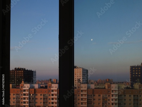 summer evening with moon
