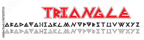 Illustration vector of English capital letters alphabets triangle styles from A to Z drawing in vector
