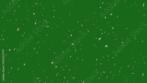 snowflakes falling from right to left on green screen